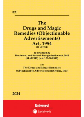 Drugs & Magic Remedies (Objectionable Advertisements) Act, 1954 along with Rules, 1955