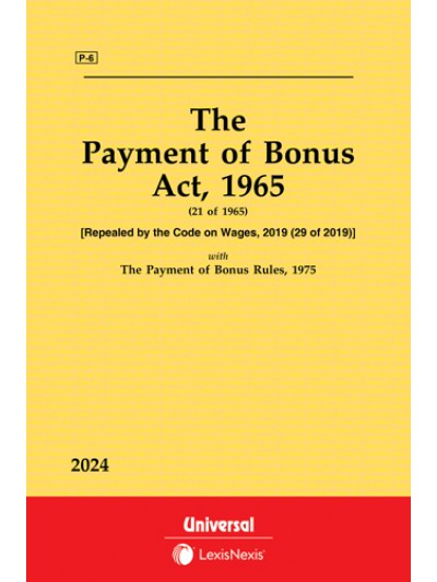 Payment of Bonus Act, 1965 along with Rules, 1975