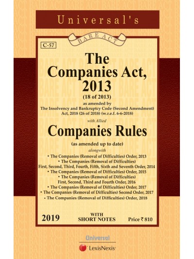 Companies Act, 2013 with allied Companies Rules along with (Removal of Difficulties) Order