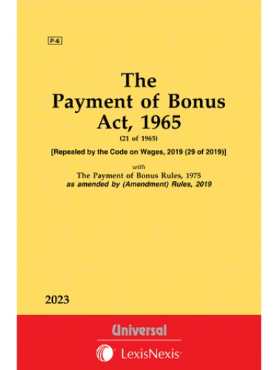 Payment of Bonus Act, 1965 along with Rules, 1975